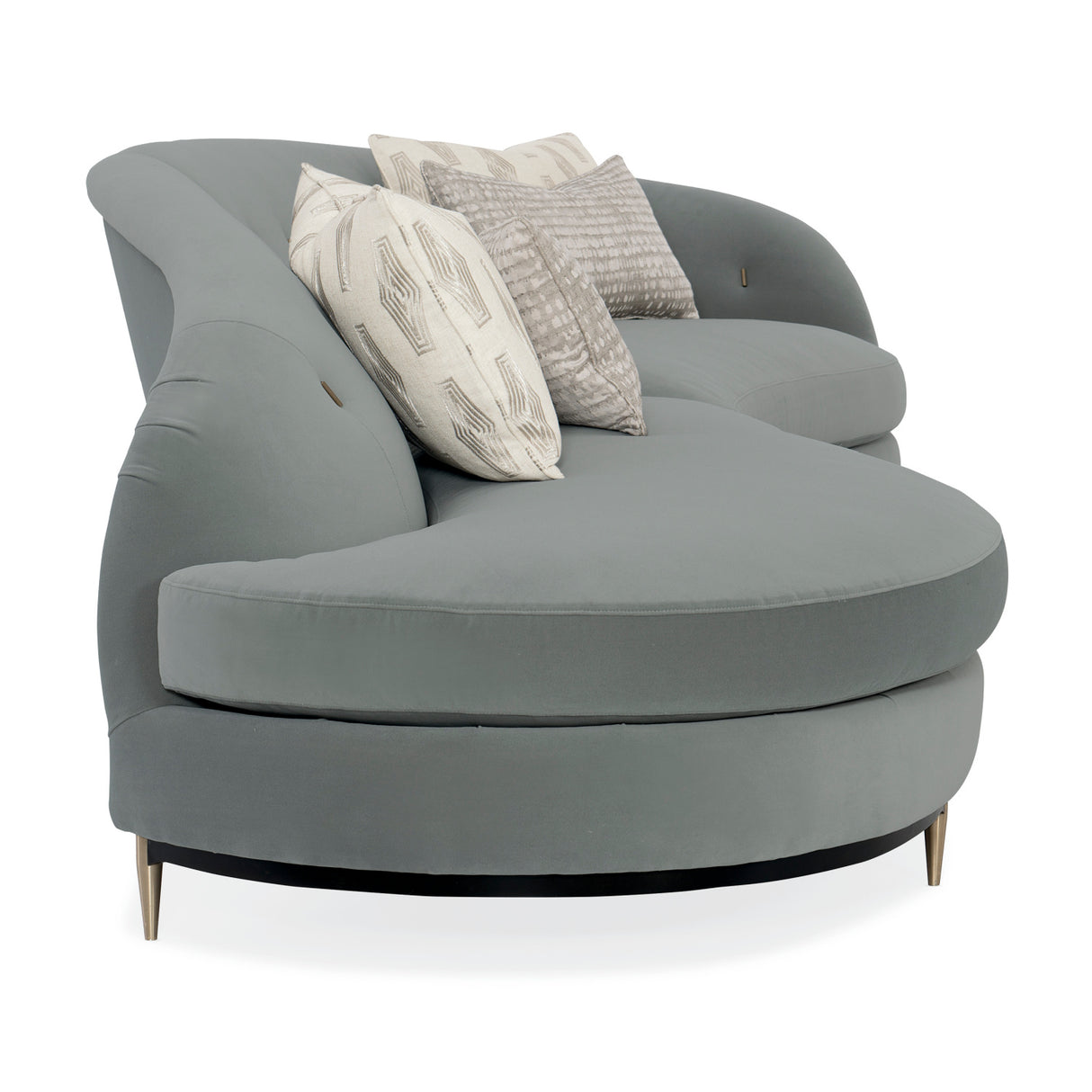 Gray Velvet Right-Armed Loveseat | Oroa.com
