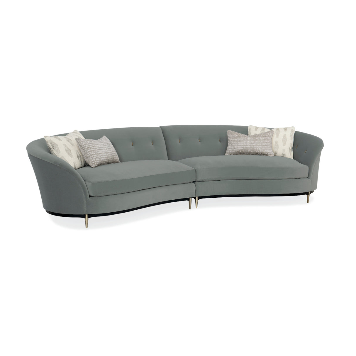 Gray Velvet Right-Armed Loveseat | Oroa.com