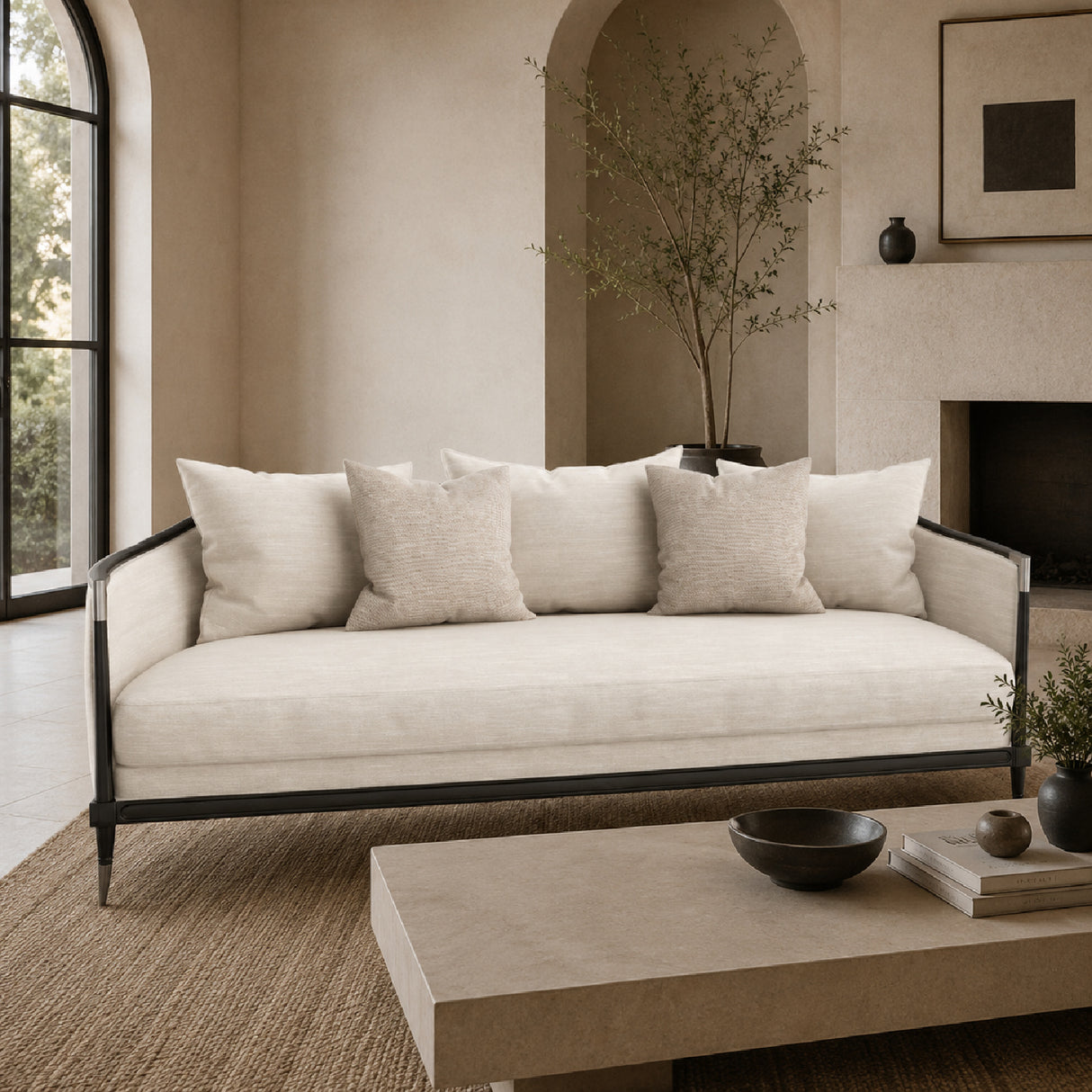 Ivory Linen Sofa | Oroa.com