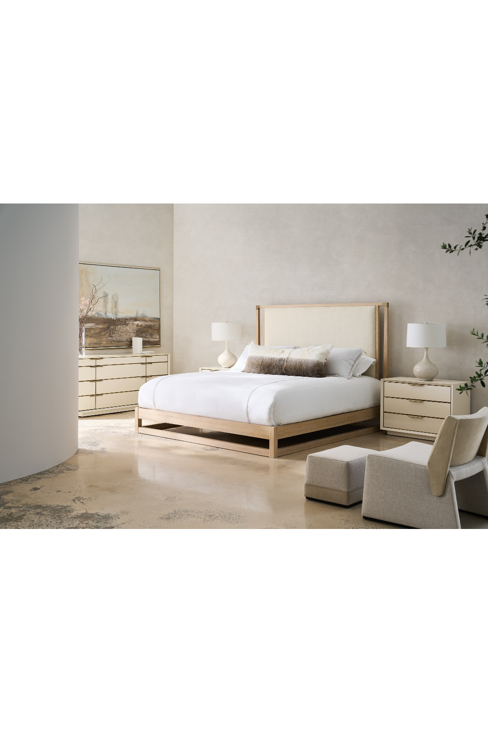 Gray Tweed Ottoman | Caracole Et Voila | Oroa.com