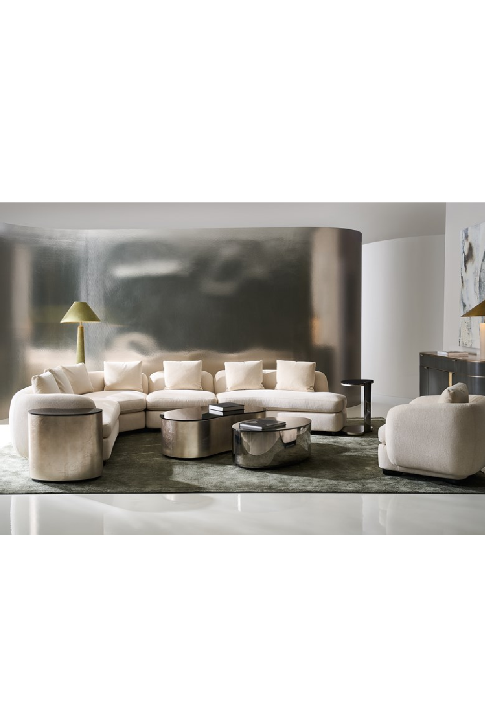 Ivory Linen Sectional Chair | Caracole Lumi | Oroa.com