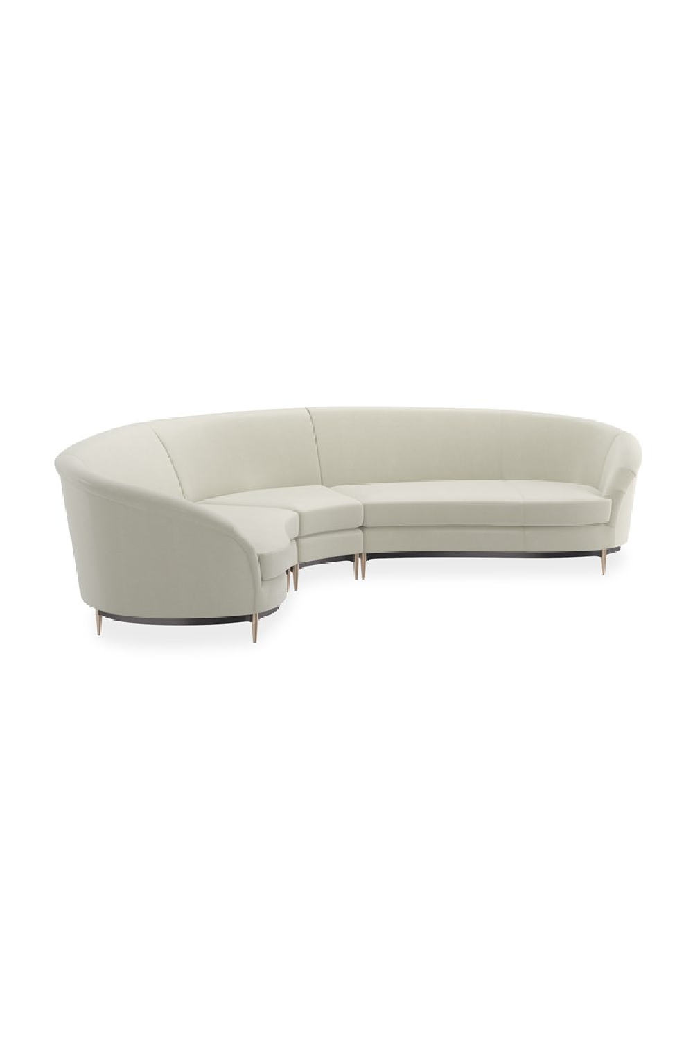 White Velvet Sectional Sofa | Caracole Three's Company | Oroa.com