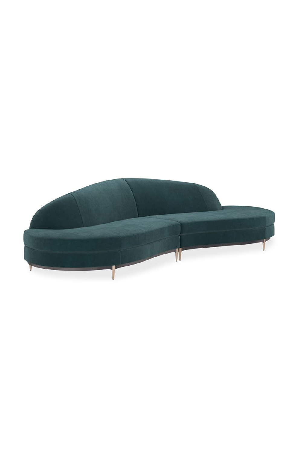 Green Velvet Sectional Sofa | Caracole Three's Company | Oroa.com