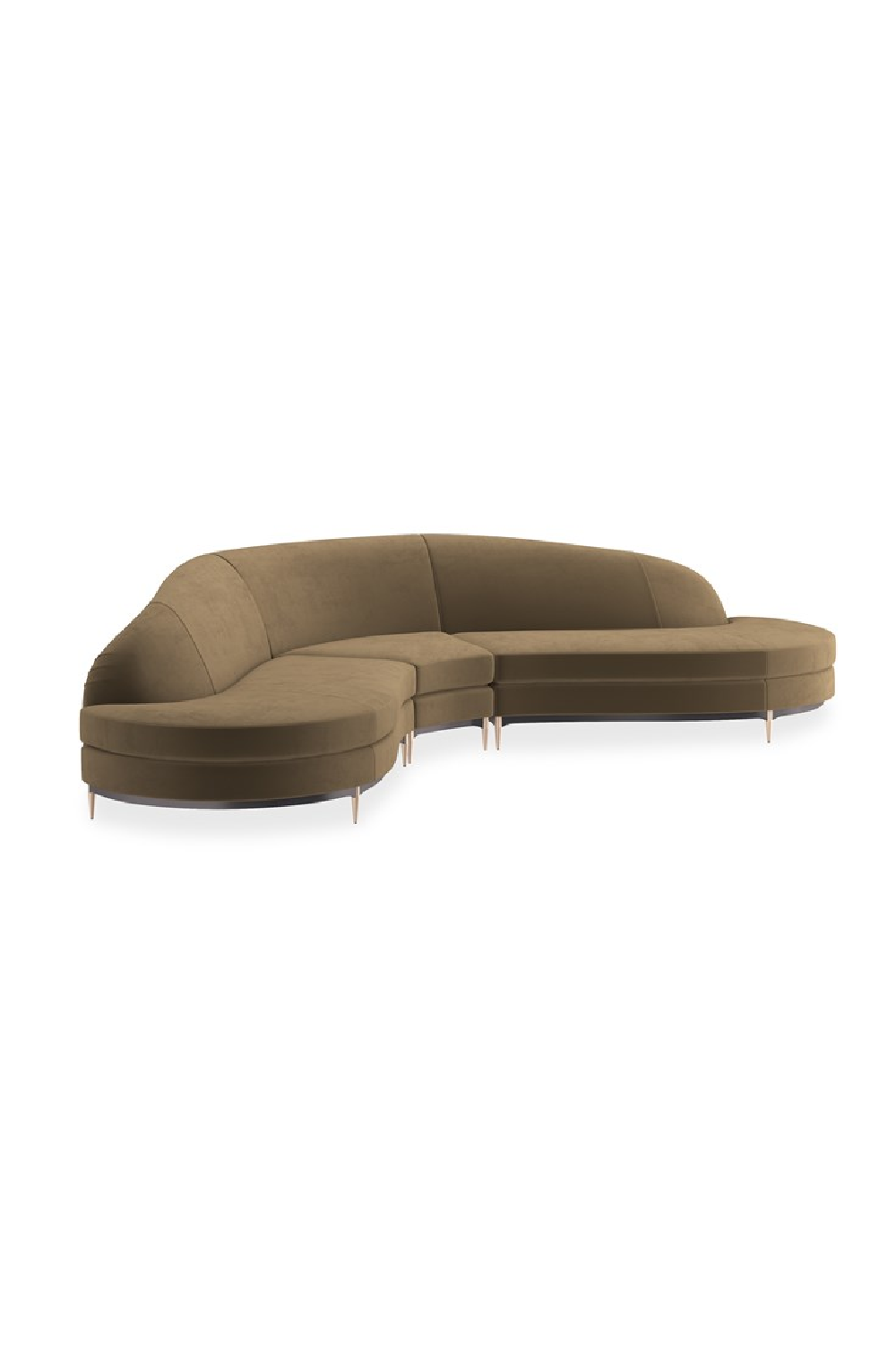 Brown Velvet Sectional Sofa | Caracole Three's Company | Oroa.com