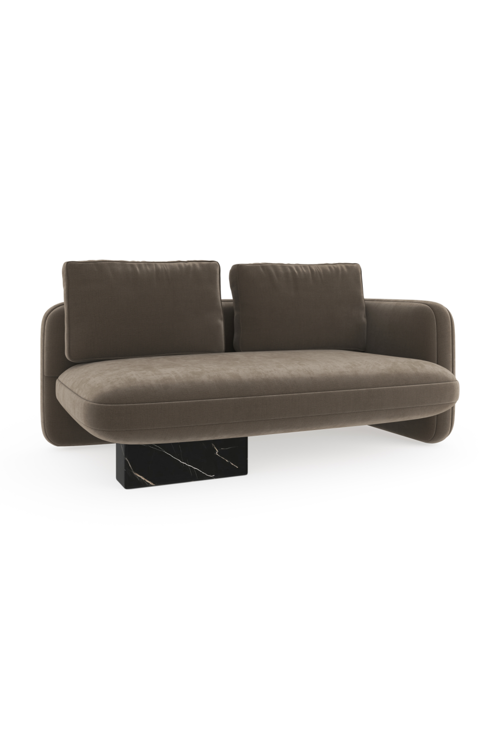 Taupe Velvet Loveseat | Caracole Overlap | Oroa.com