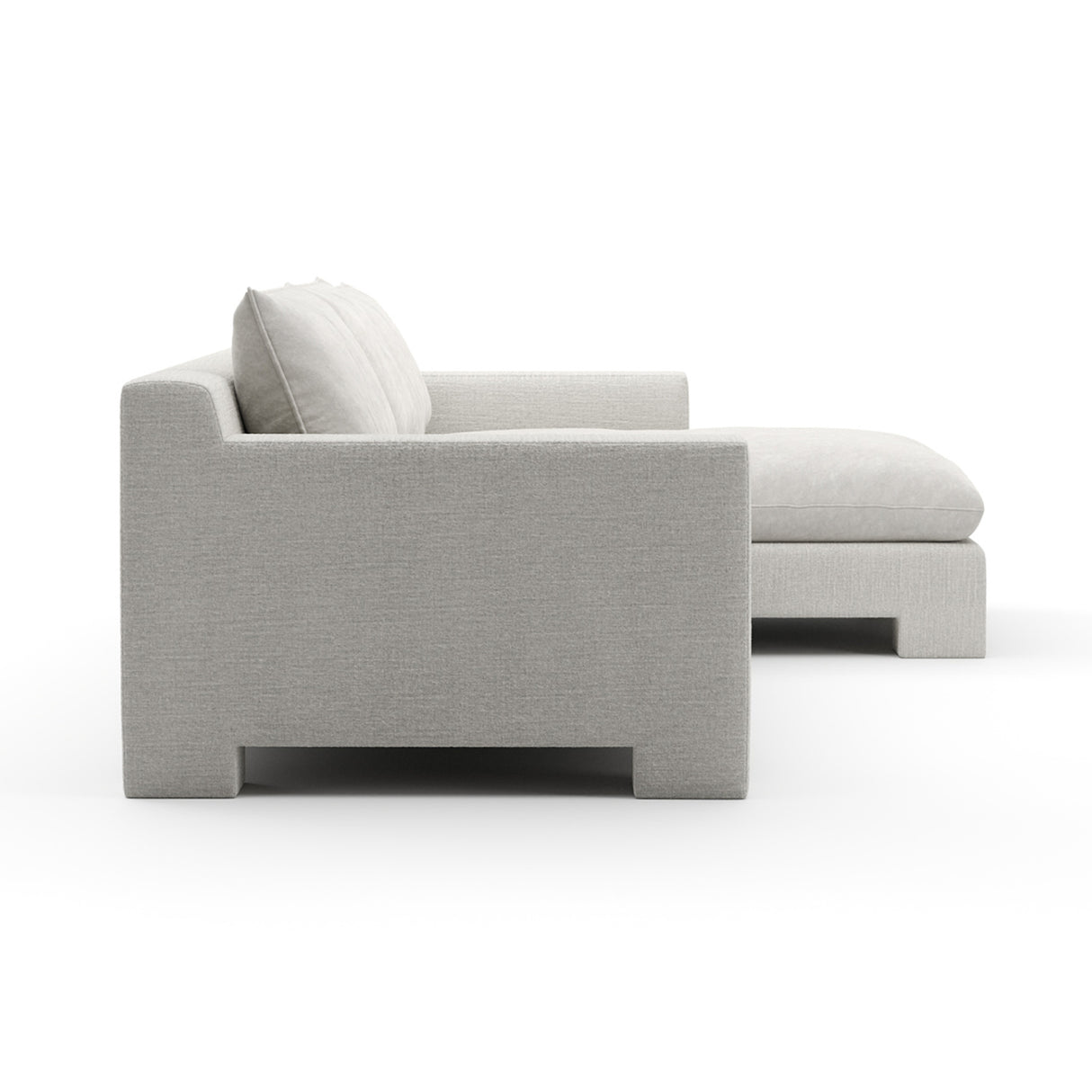 White Velvet Sectional Chaise | Oroa.com
