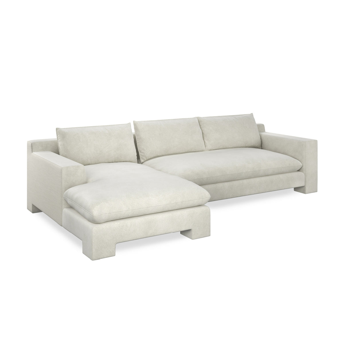 White Velvet Sectional Chaise | Oroa.com