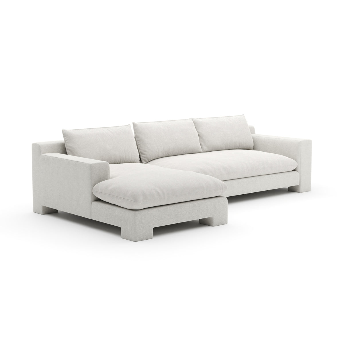 White Velvet Sectional Chaise | Oroa.com