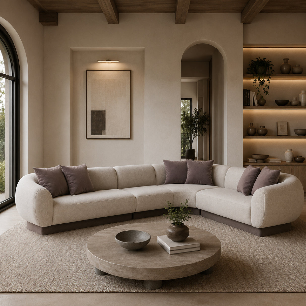 Ribbed Linen Sectional Sofa | Oroa.com