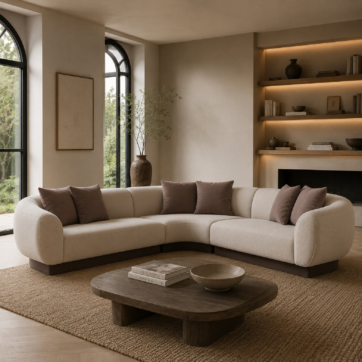 Ribbed Linen Sectional Sofa | Oroa.com