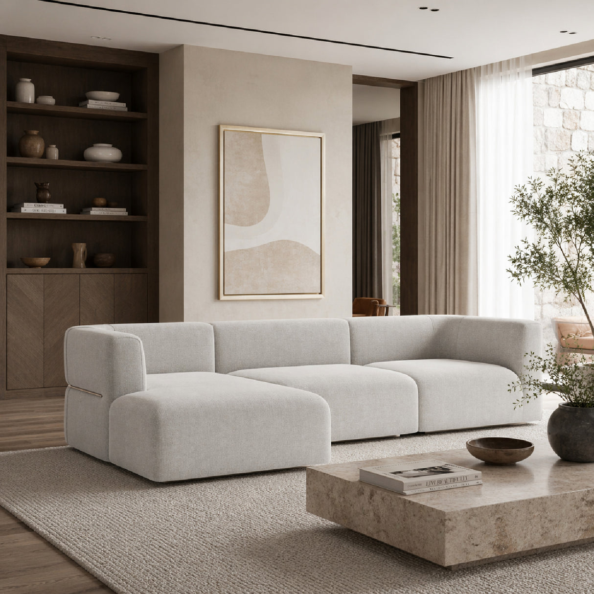 Ribbed Linen Sectional Sofa | Oroa.com