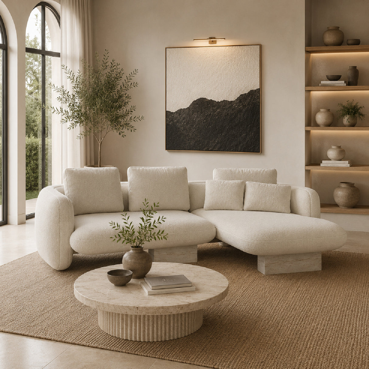 Linen Right Chaise Sectional Sofa S | Oroa.com