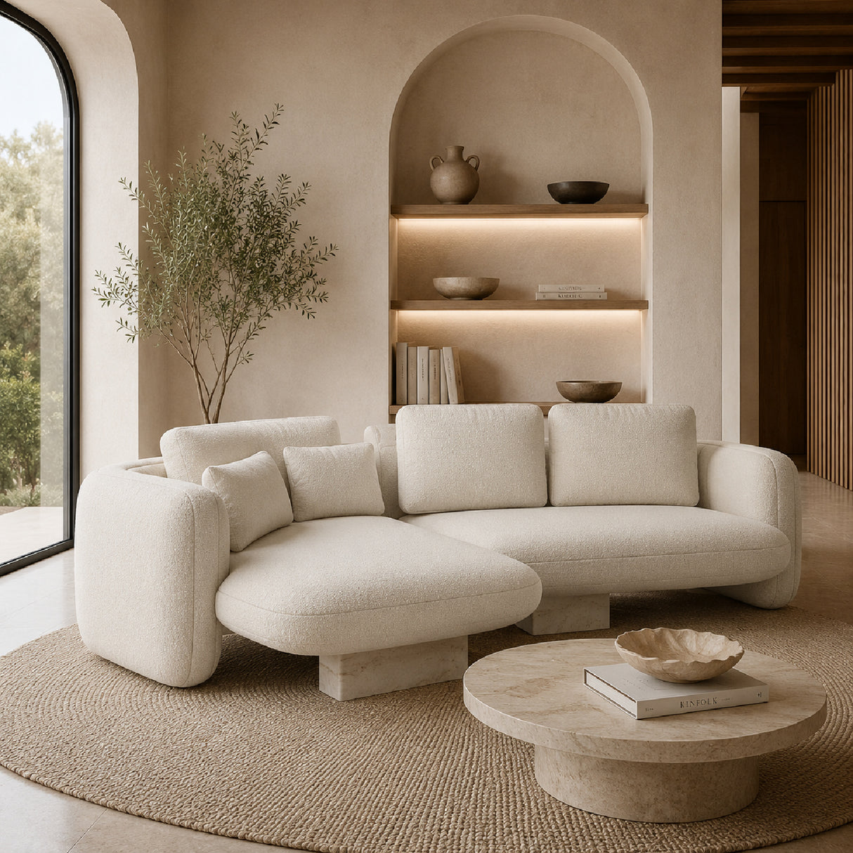Linen Left Chaise Sectional Sofa S | Oroa.com