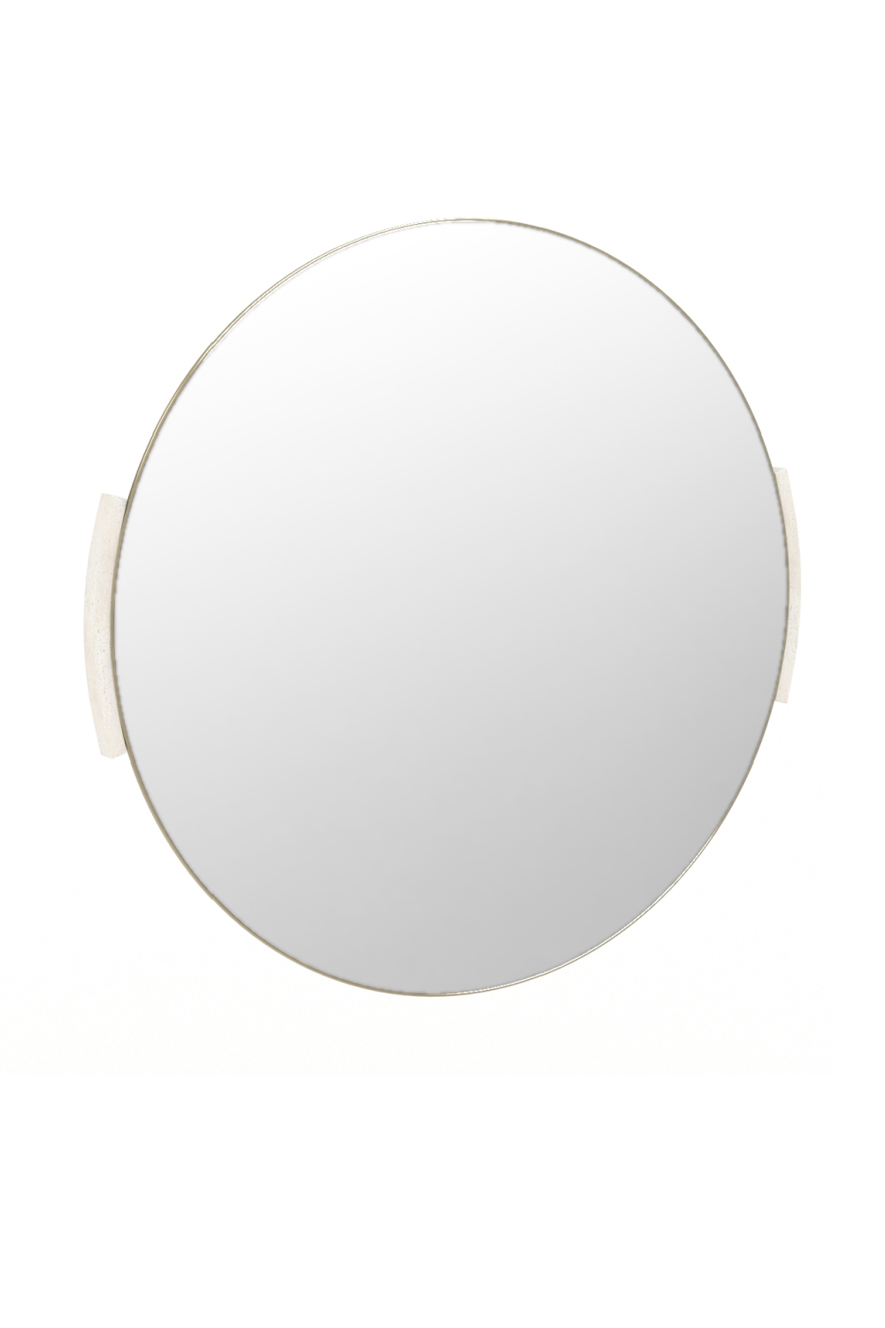 Travertine Accent Round Wall Mirror | Oroa.com