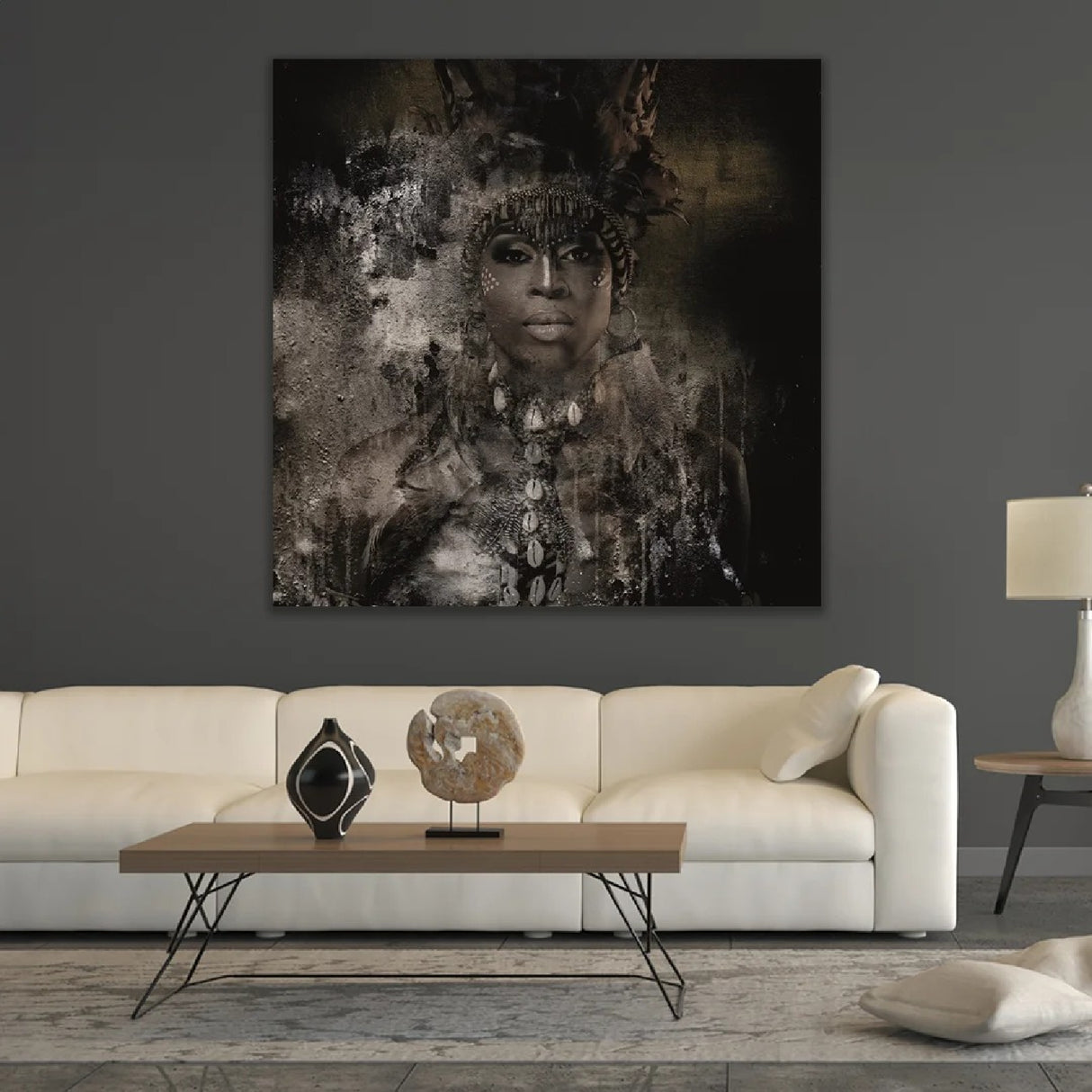 Tribal Headdressed Woman Photographic Art | Oroa.com