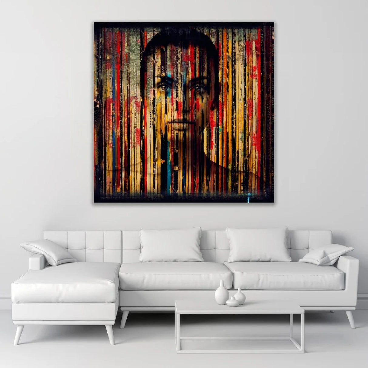 Modern European furniture - Multi-colored Woman's Face Artwork - www.oroa.com | Oroa.com