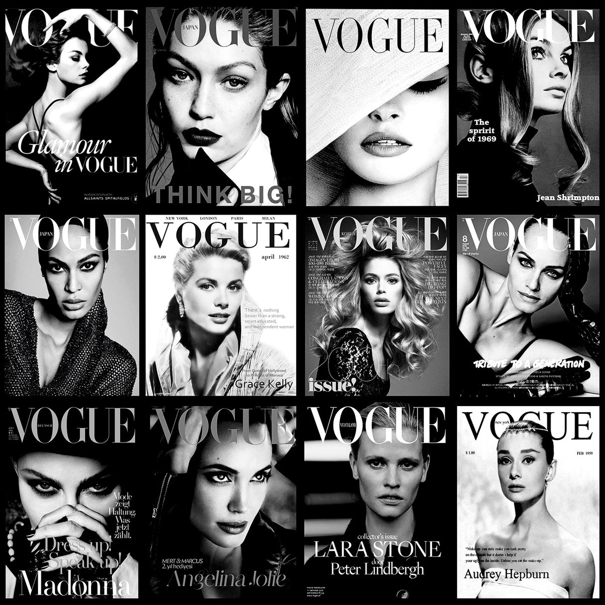 Black & White Magazine Collage Photographic Art | Oroa.com
