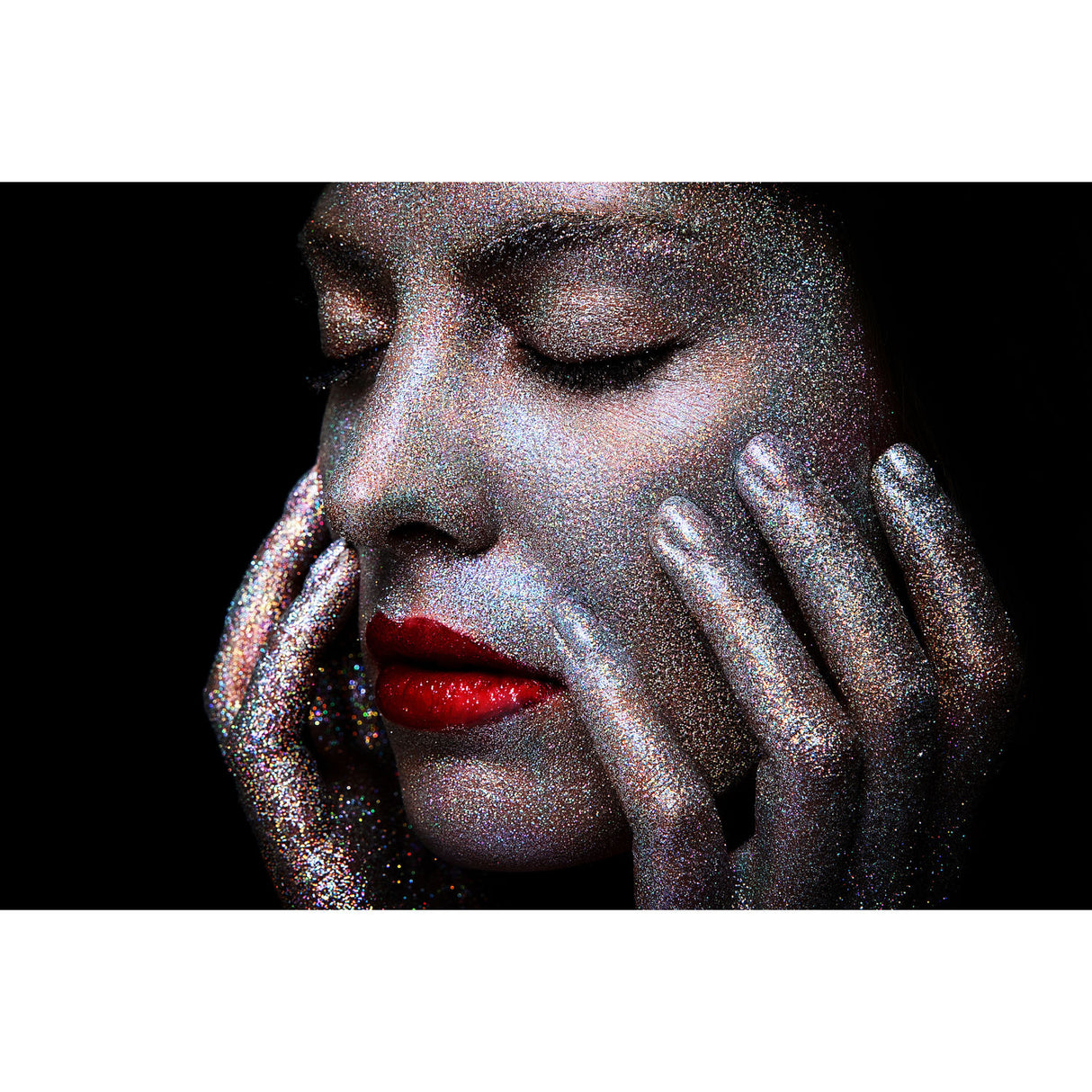 Glittering Woman Face Photographic Art | Oroa.com