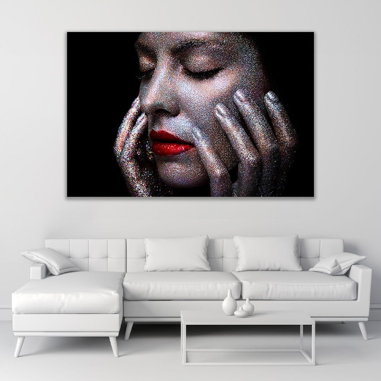 Glittering Woman Face Photographic Art | Oroa.com