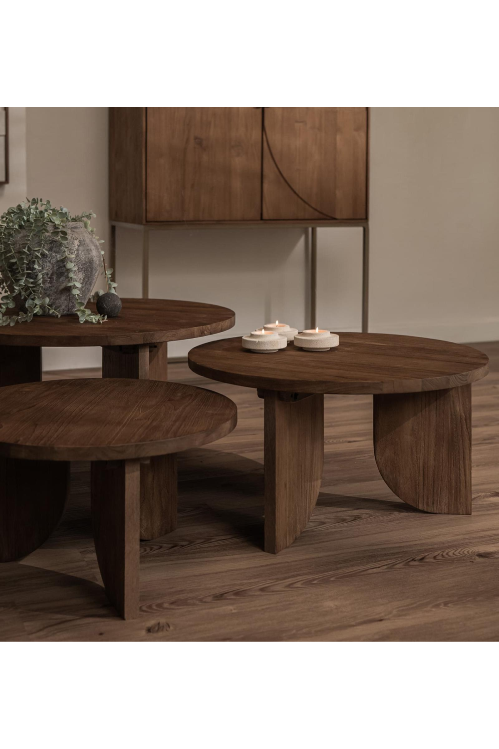 Teak Round Coffee Table Set (3) | dBodhi Ace | OROA.com