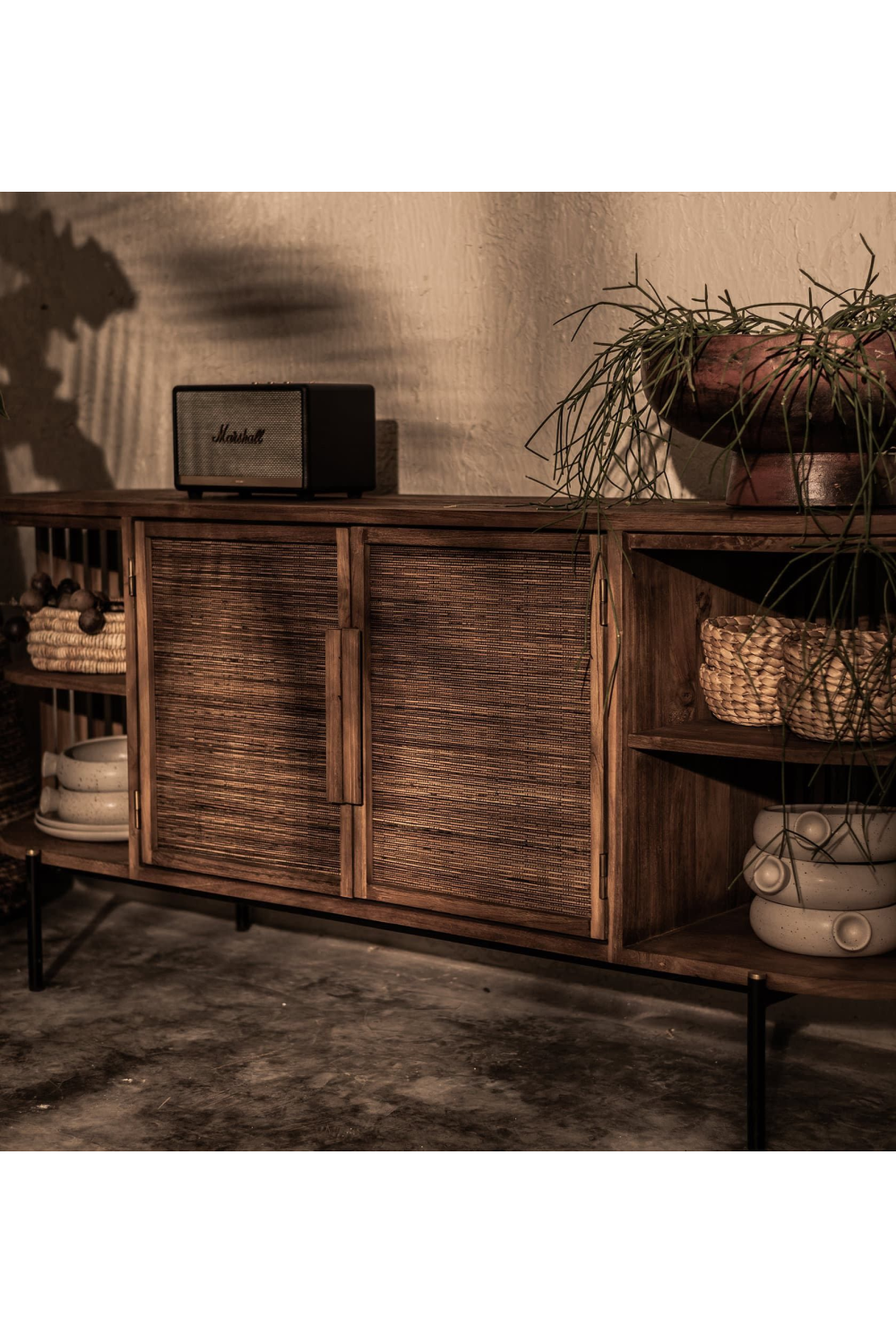 Handwoven Palm Leaves 2-Door Dresser | dBodhi Coco | OROA.com