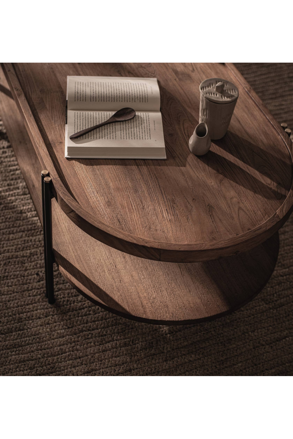 Oval Wooden Double Top Coffee Table | dBodhi Coco | OROA.com