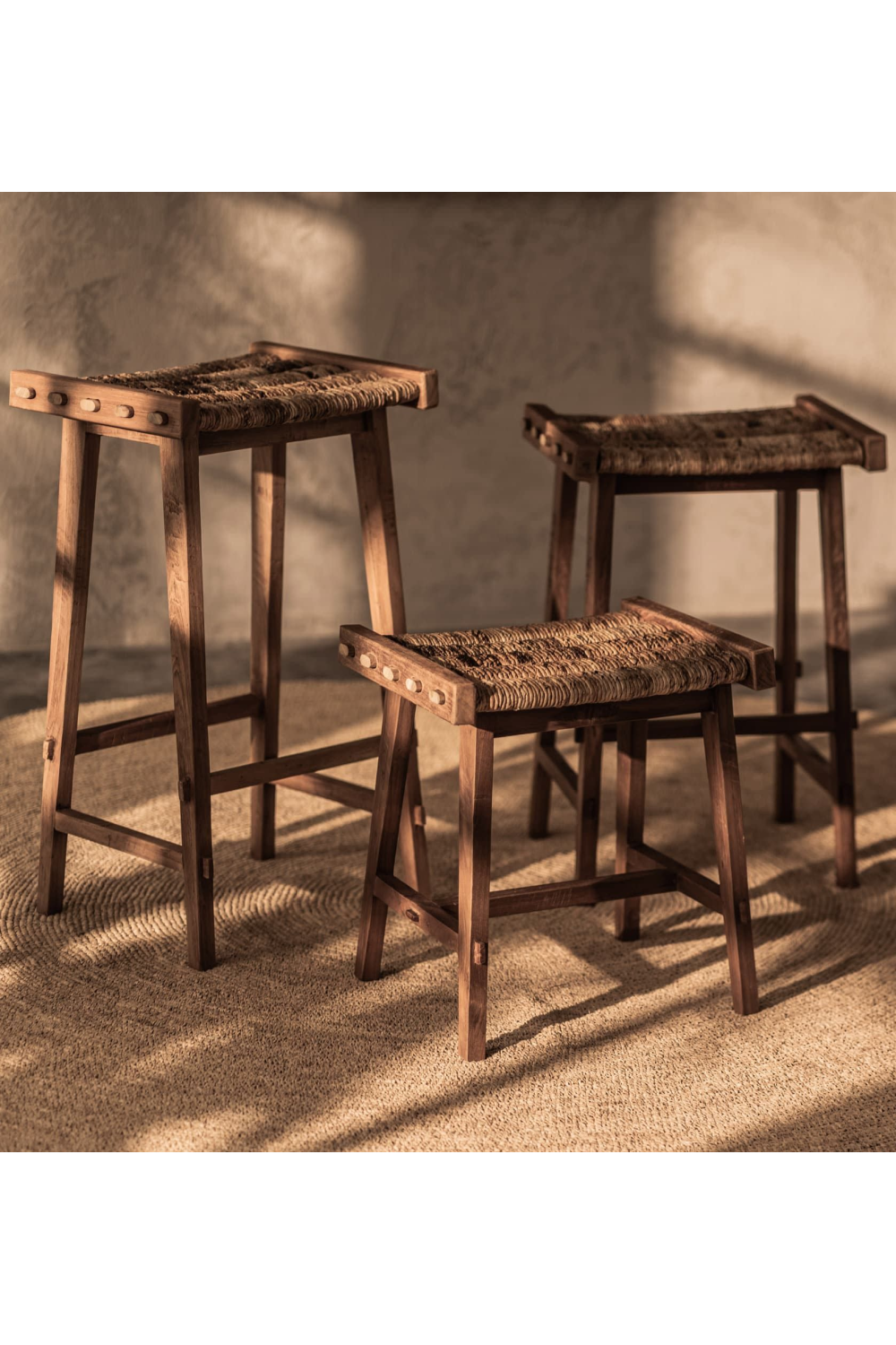 Two-Toned Abaca Seat Bar Stool | dBodhi Caterpillar Flores | OROA.com