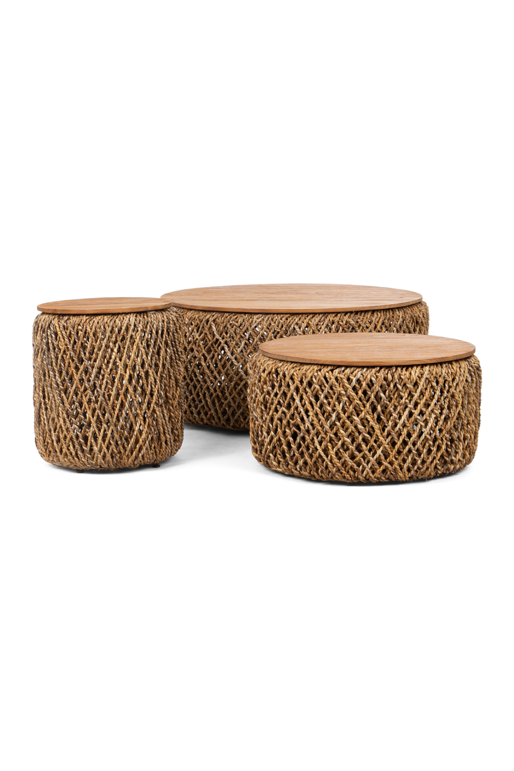 Round Woven Abaca Coffee Table Set (3) | dBodhi Knut | OROA