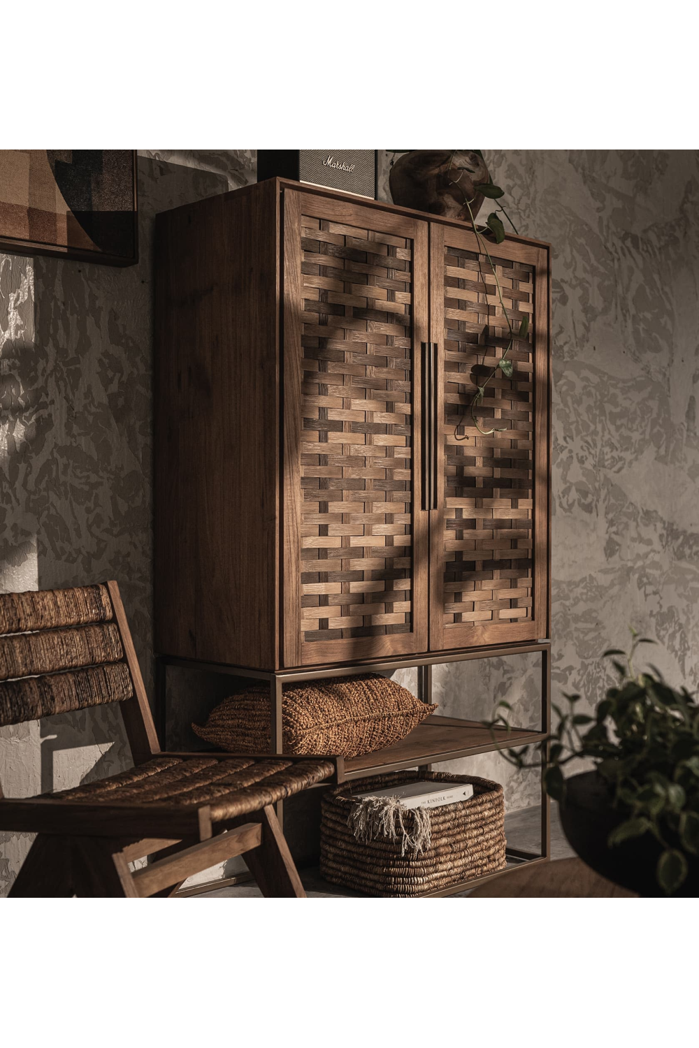 Handwoven Bamboo 2-Door Cabinet | dBodhi Karma | OROA.com