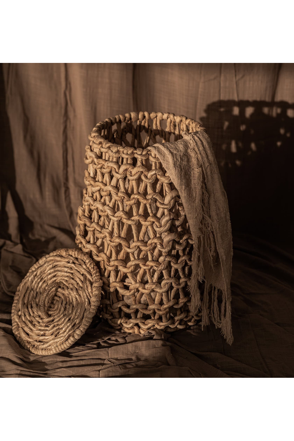 Lidded Woven Abaca Laundry Basket | dBodhi Banda | OROA.com