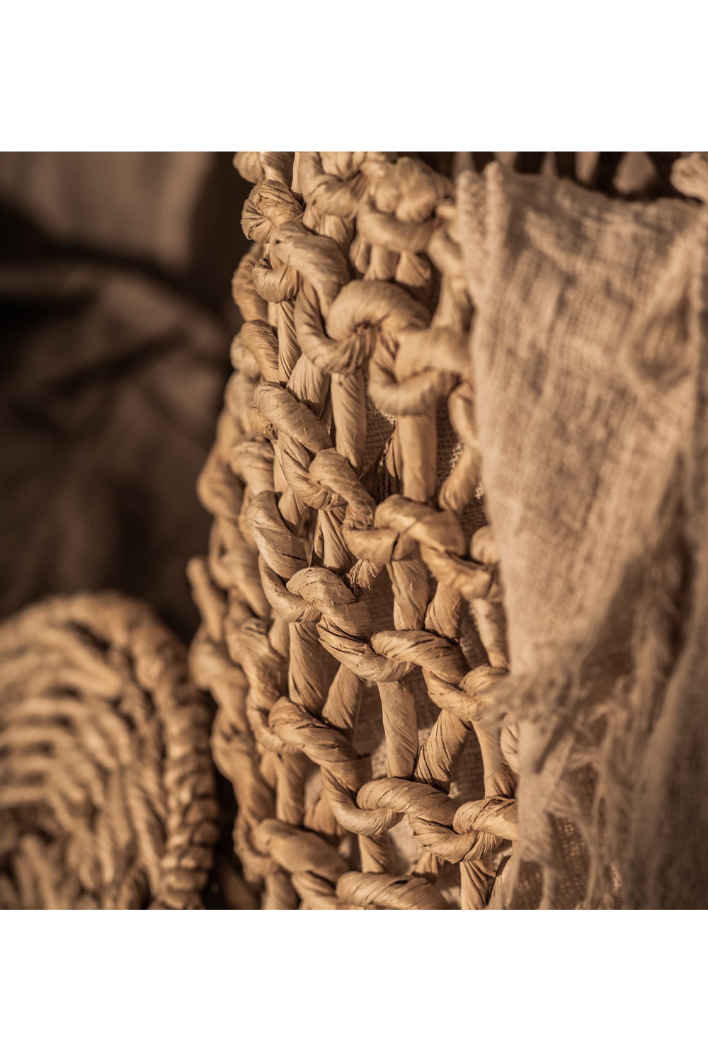 Lidded Woven Abaca Laundry Basket | dBodhi Banda | OROA.com