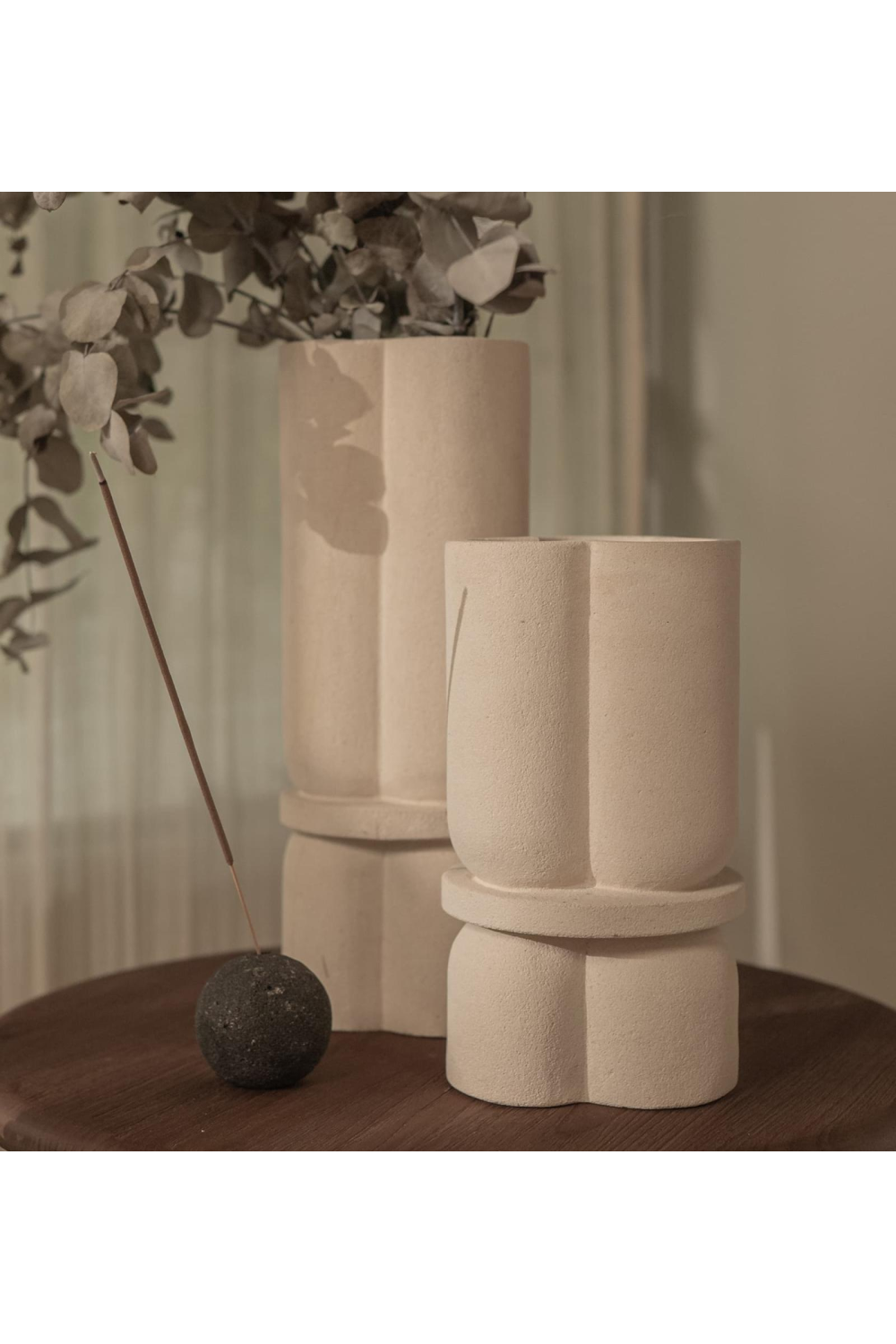 White Sandstone Trefoil Vase | dBodhi Cap | OROA.com