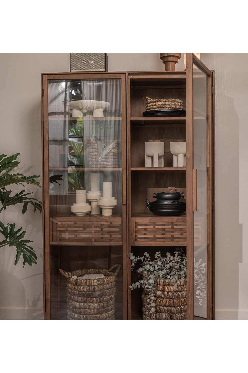 Adjustable Teak Display Cabinet | dBodhi Hopper | OROA.com