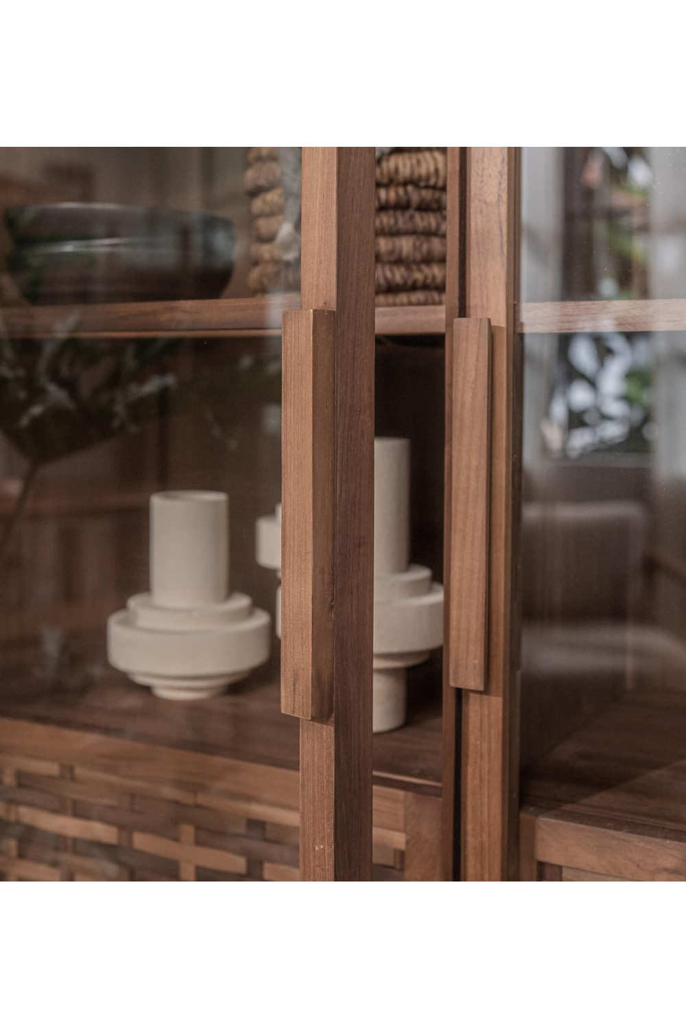 Adjustable Teak Display Cabinet | dBodhi Hopper | OROA.com