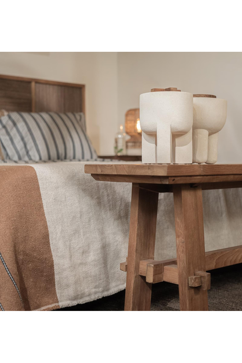 Sandstone Pedestal Lidded Bowl | dBodhi Elin | OROA.com