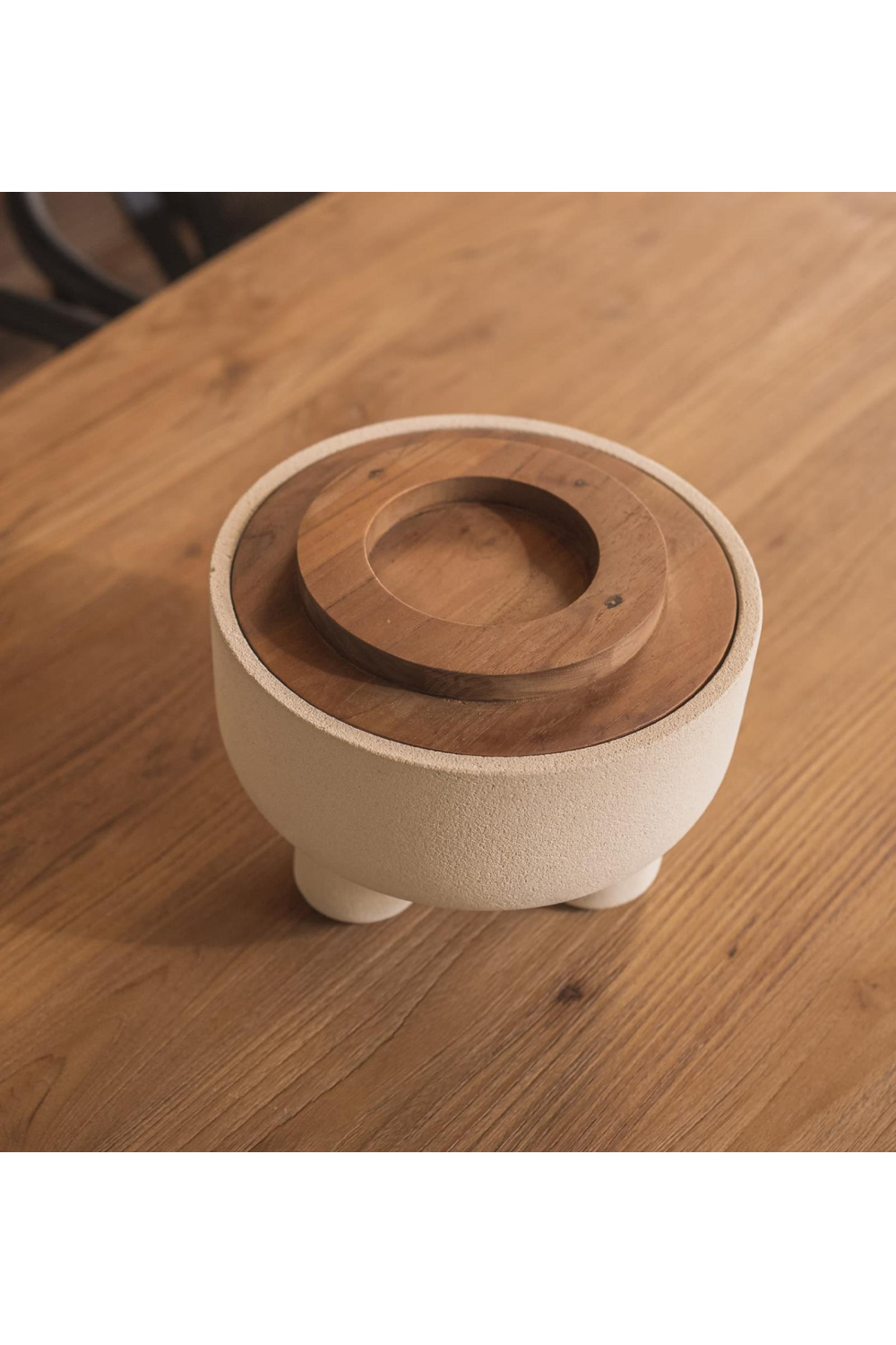 Sandstone Pedestal Lidded Bowl | dBodhi Elin | OROA.com