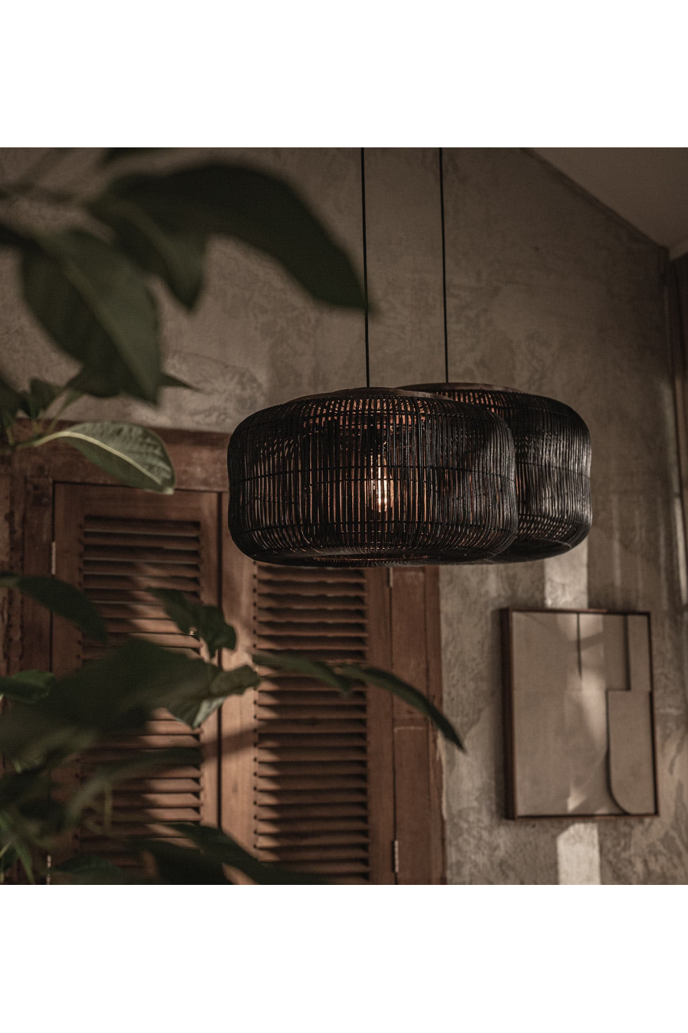 Charcoal Rattan Hanging Lamp | dBodhi Bucket | OROA.com