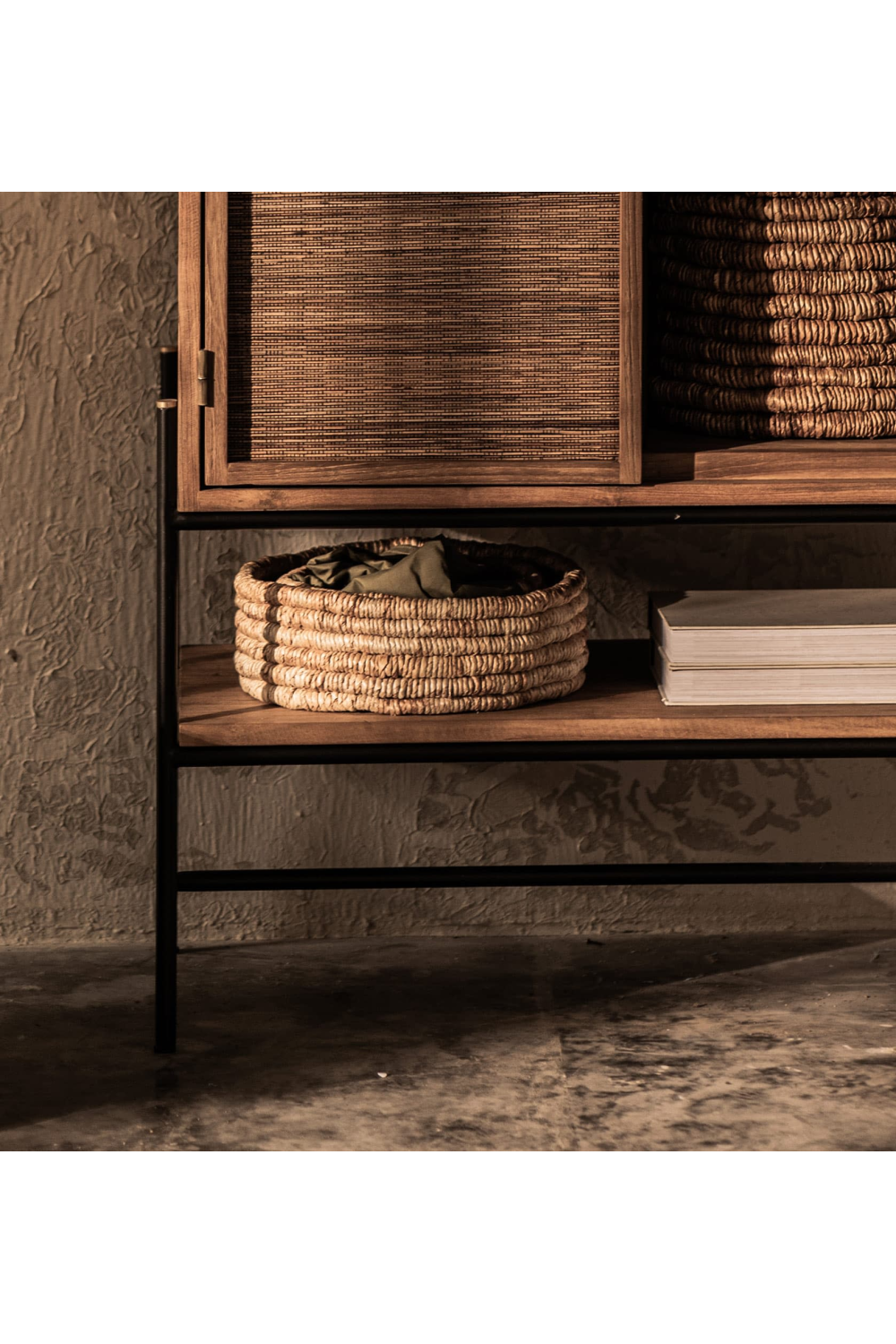 Round Woven Abaca Low Basket Set (2) | dBodhi Caterpillar Ambang | OROA.com