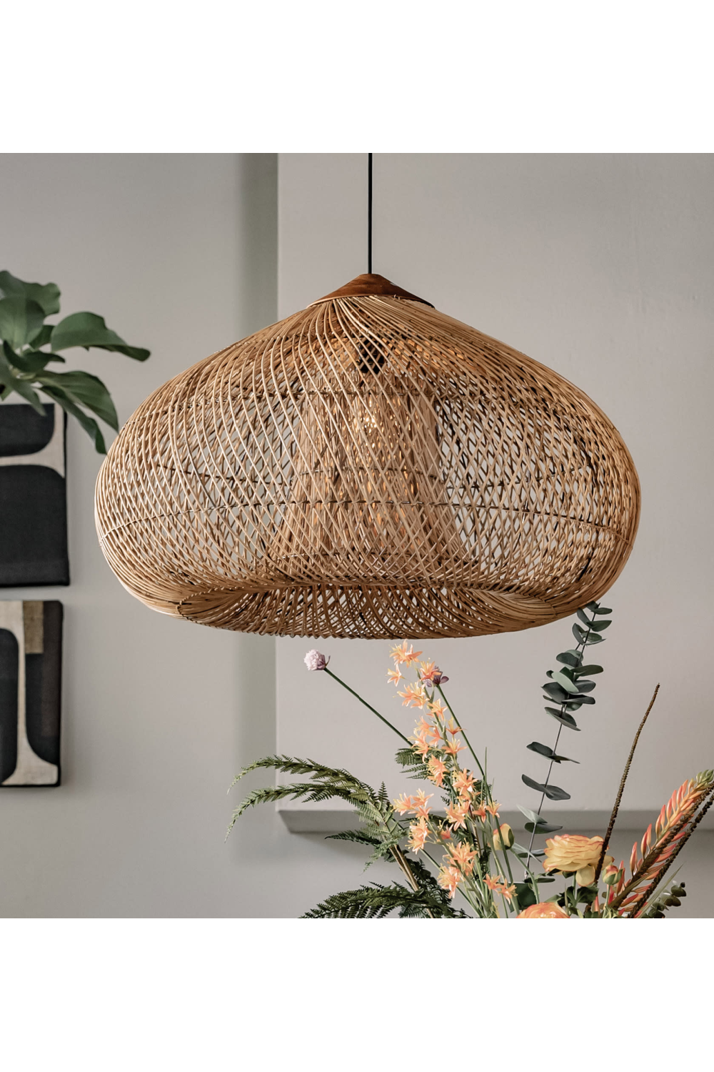 Brown Rattan Drum Lamp | dBodhi Kulit | OROA.com