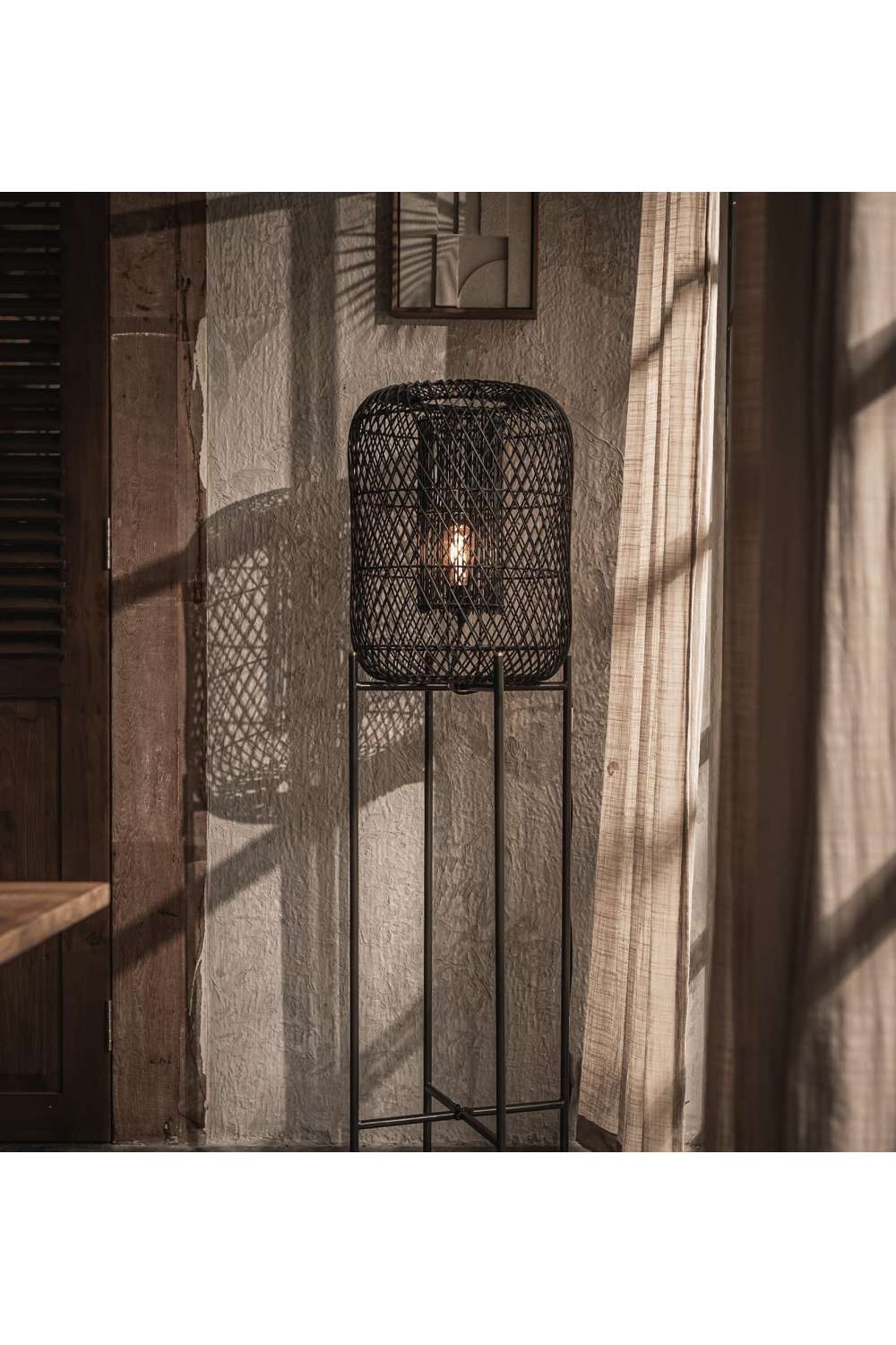Metal Base Rattan Floor Lamp | dBodhi Nugget | OROA.com