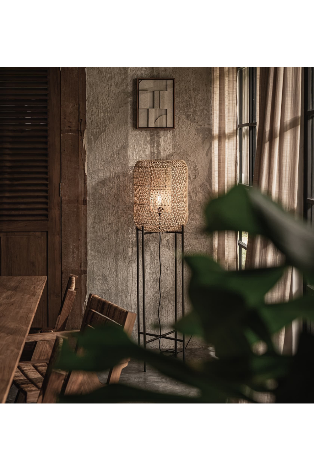 Metal Base Rattan Floor Lamp | dBodhi Nugget | OROA.com