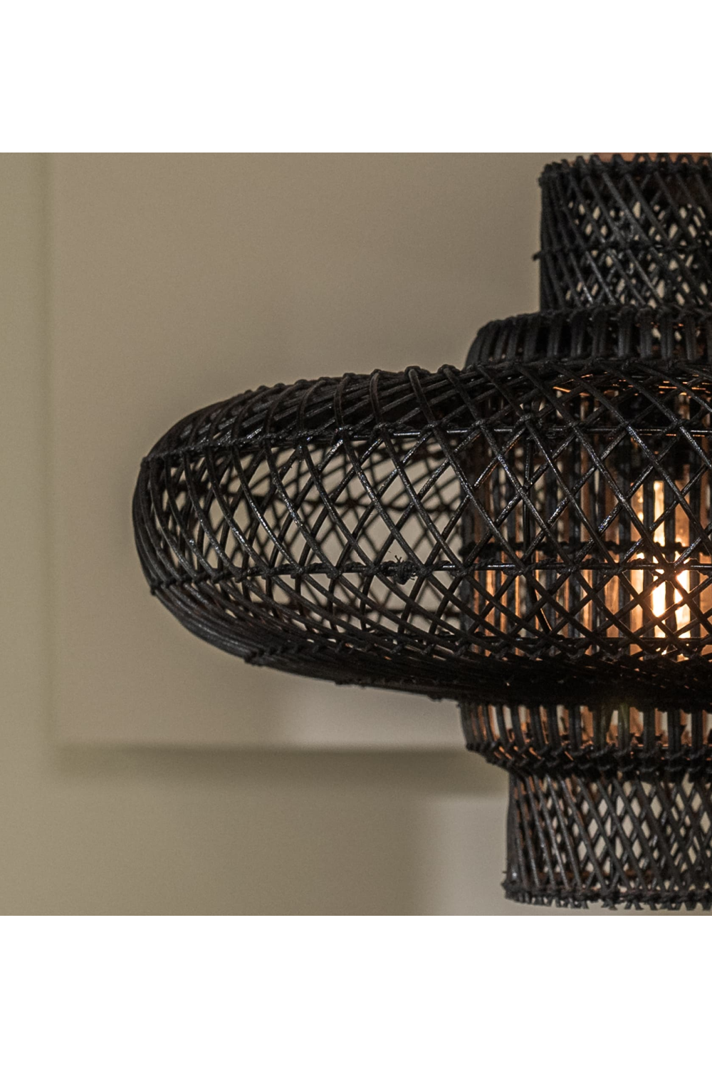 Black Rattan Modern Lampshade | dBodhi Organo | OROA.com