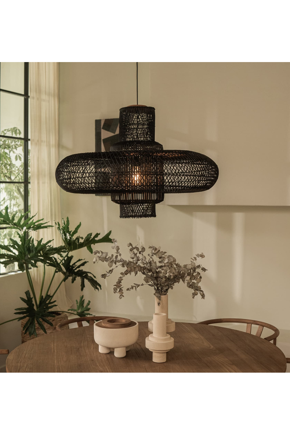 Black Rattan Modern Lampshade | dBodhi Organo | OROA.com