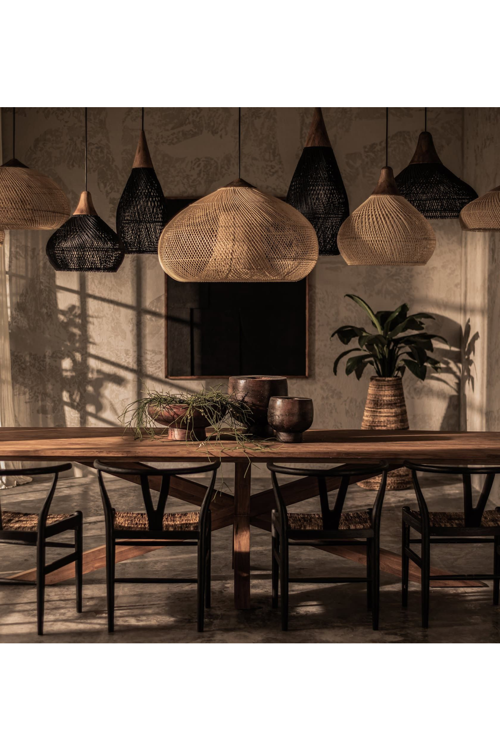 Conical Rattan Braid Hanging Lamp | dBodhi Tuba | OROA.com