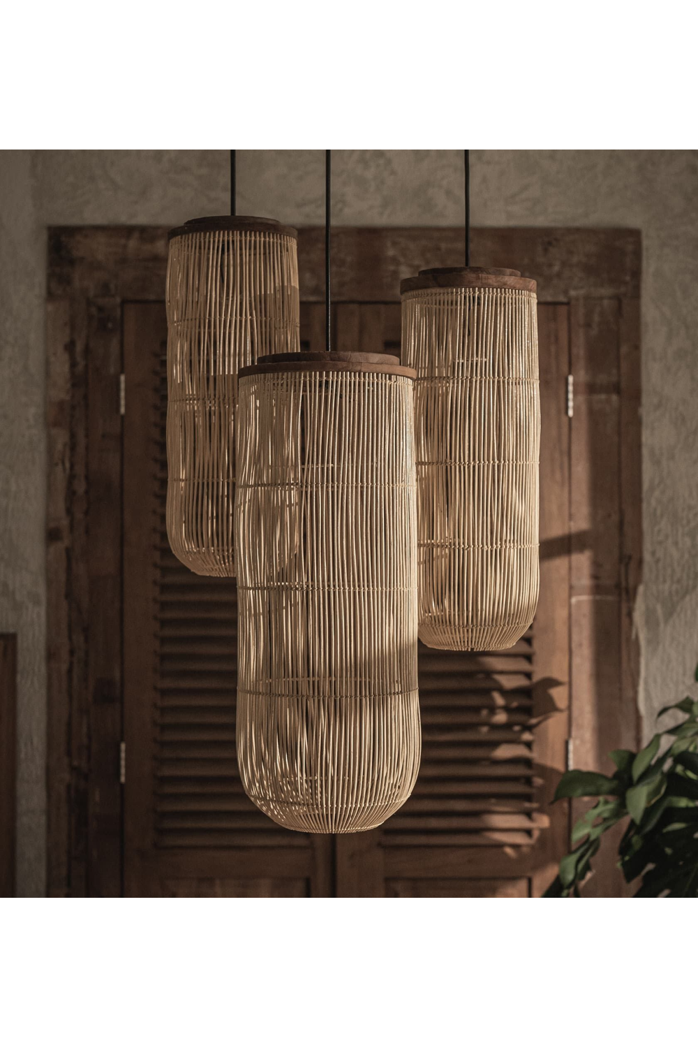 Natural Cylindrical Rattan Hanging Lamp | dBodhi Tub | OROA.com