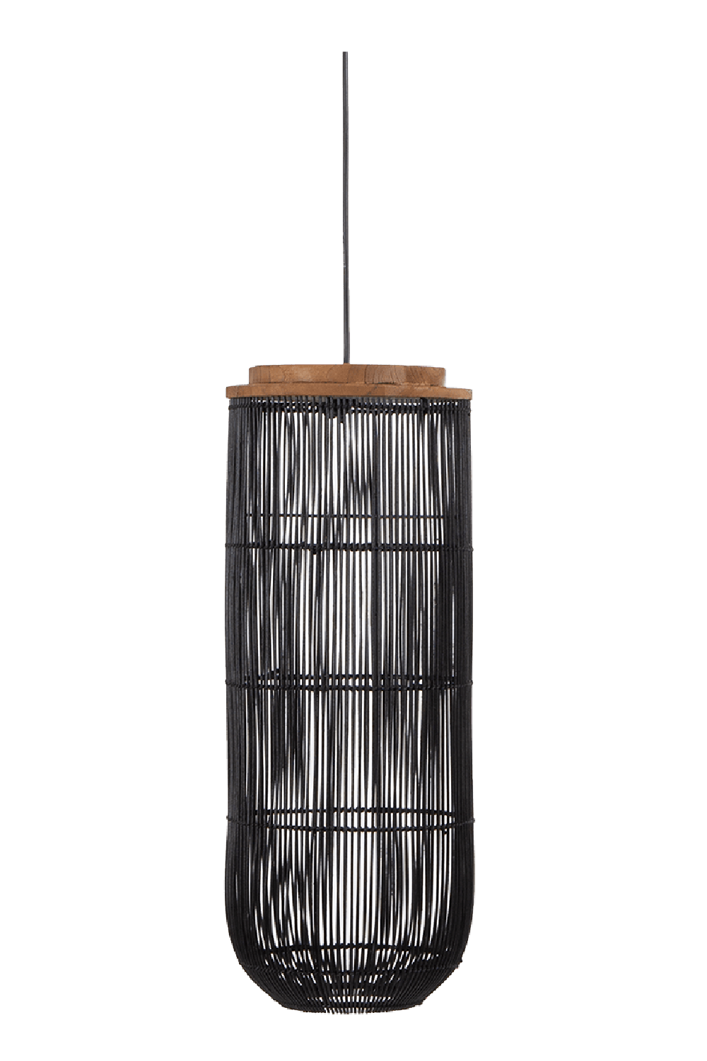 Black Cylindrical Rattan Hanging Lamp | dBodhi Tub | OROA