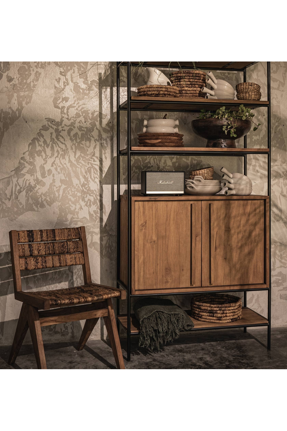 Wooden Cabinet With Open Shelves | dBodhi Outline | OROA.com