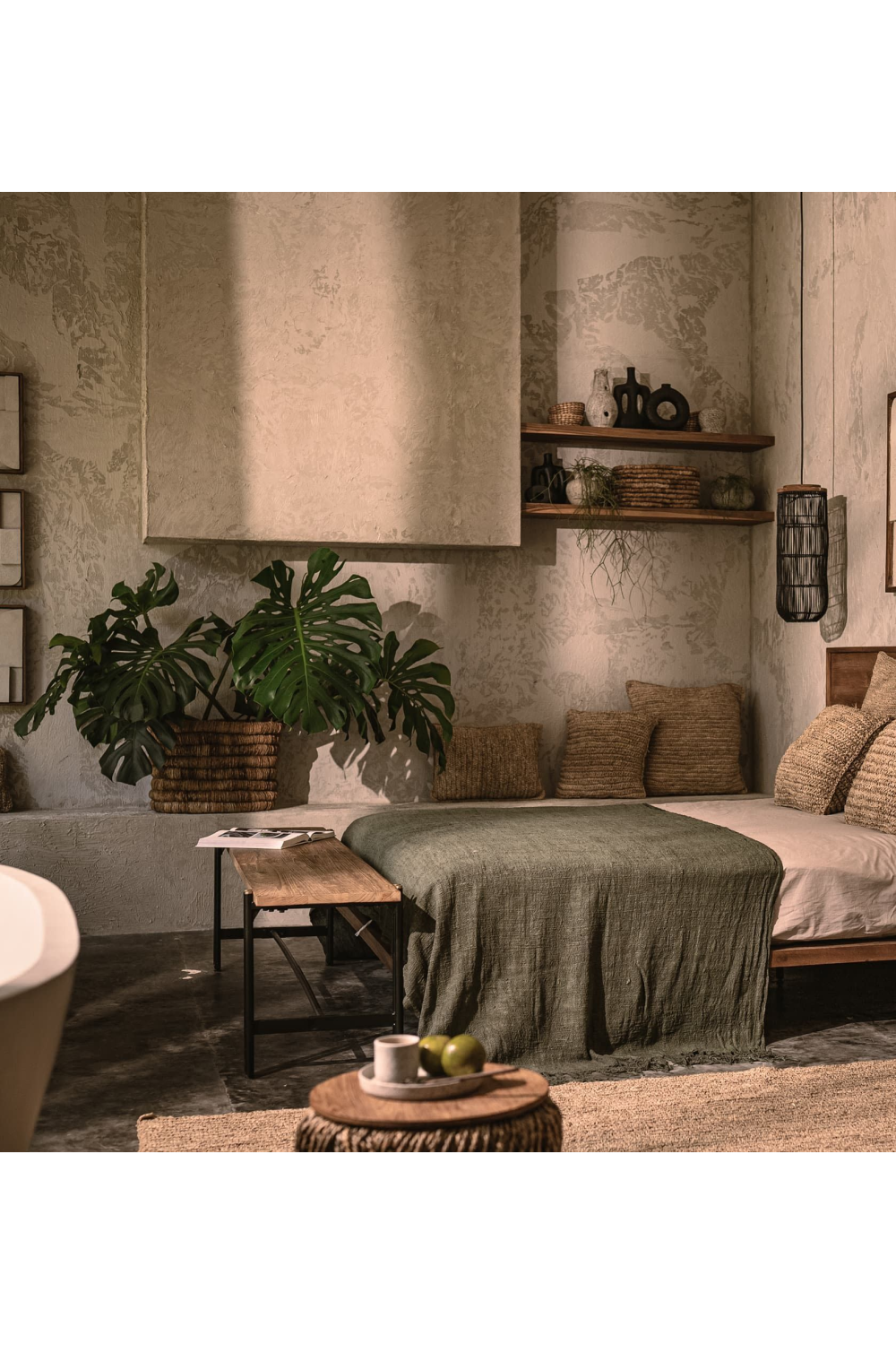 Wooden Industrial Bedroom Bench | dBodhi Outline | OROA.com