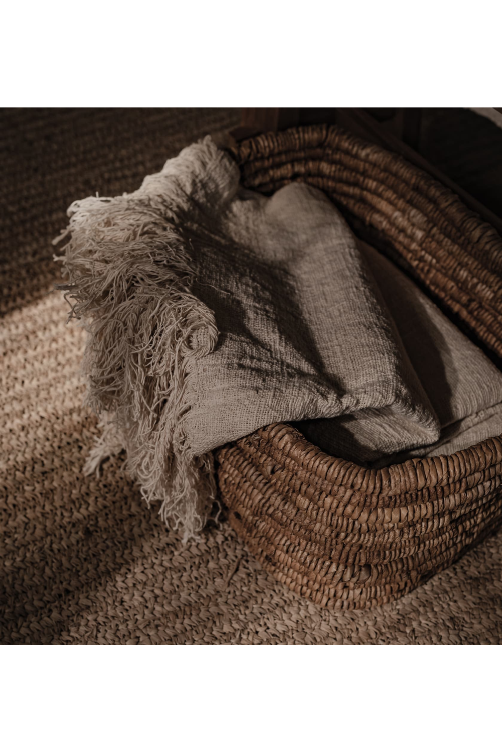 Rectangular Woven Abaca Basket Set (3) | dBodhi Caterpillar Ambang | OROA.com