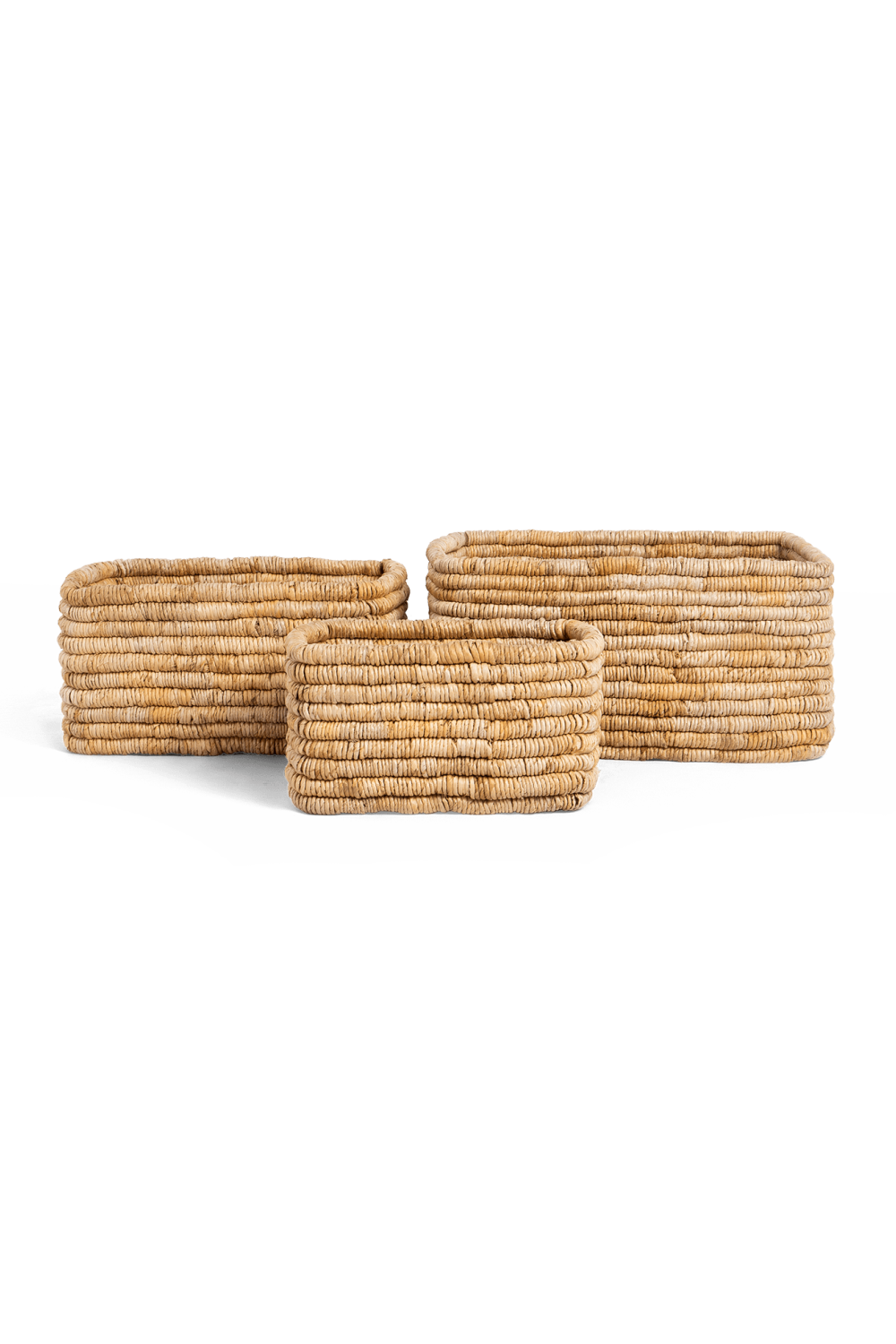 Rectangular Woven Abaca Basket Set (3) | dBodhi Caterpillar Ambang | OROA.com